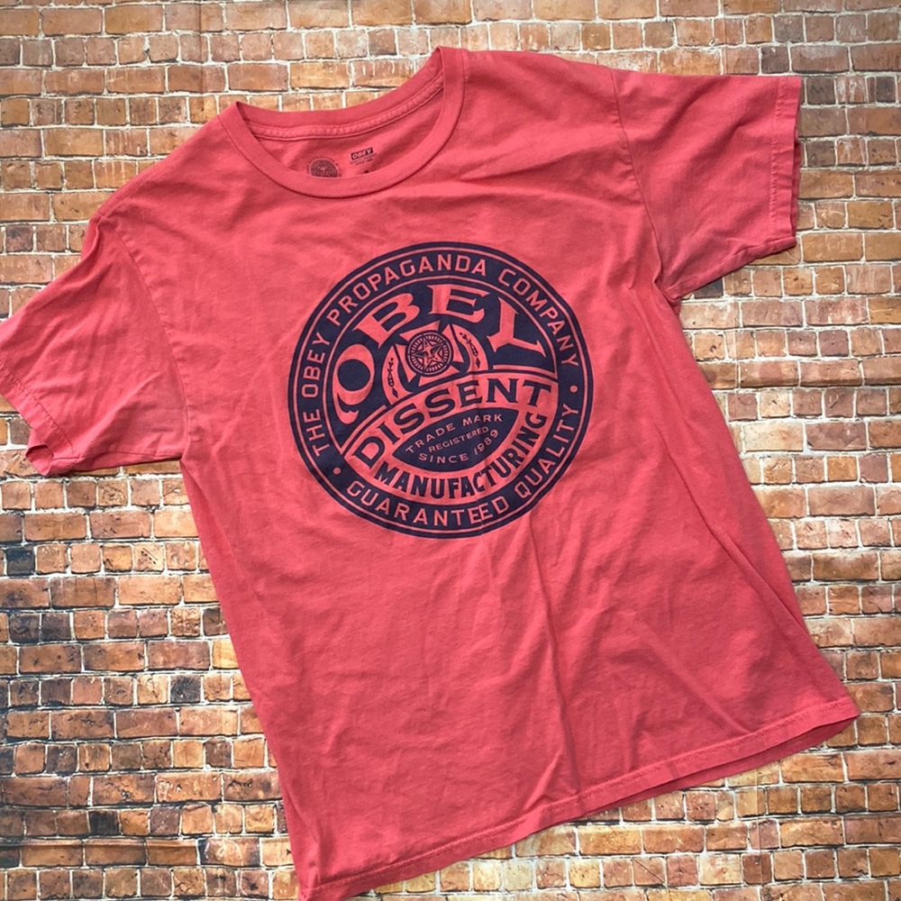**5 for $20** Coral Obey Tee